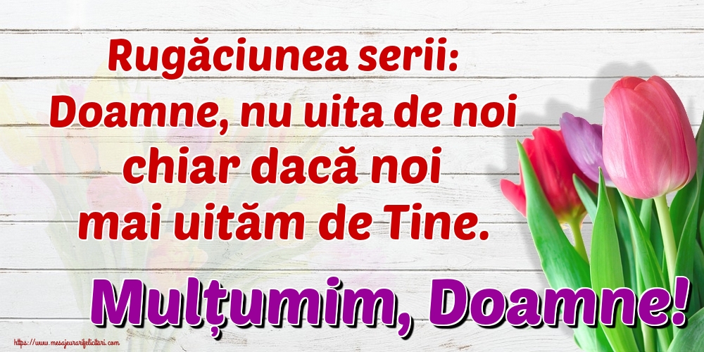 Rugăciunea serii: Doamne, nu uita de noi chiar dacă noi mai uităm de Tine. Mulțumim, Doamne!