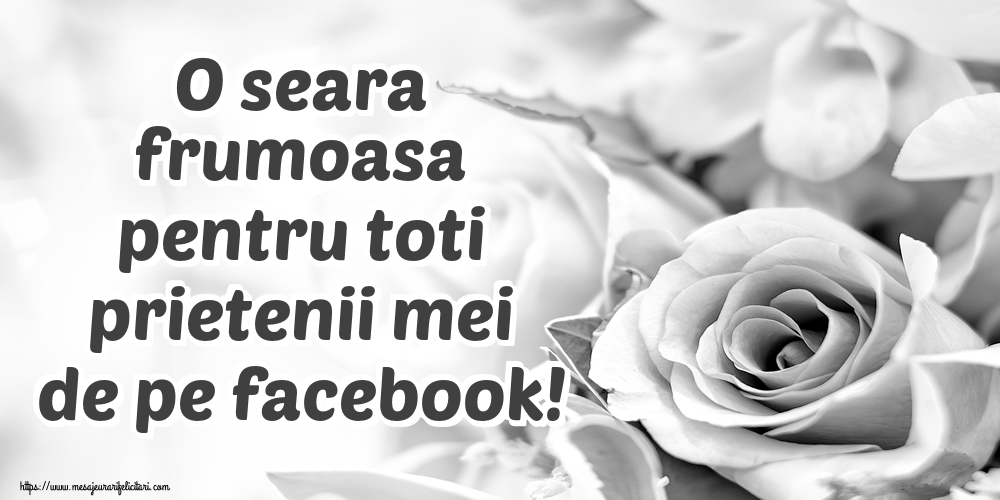 O seara frumoasa pentru toti prietenii mei de pe facebook!