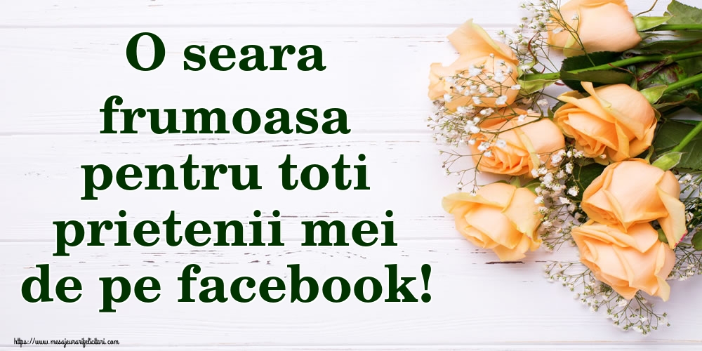 O seara frumoasa pentru toti prietenii mei de pe facebook!