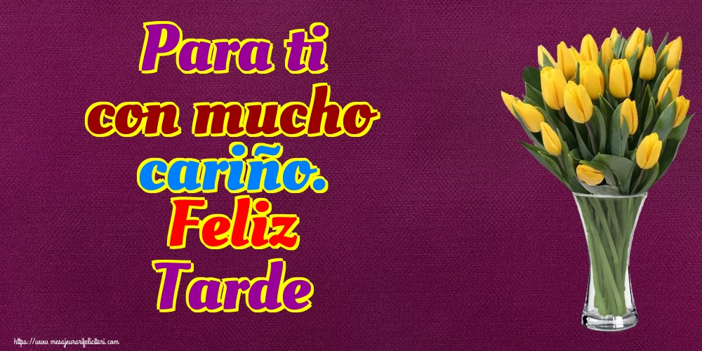 Felicitari de buna seara in Spaniola - Para ti con mucho cariño. Feliz Tarde