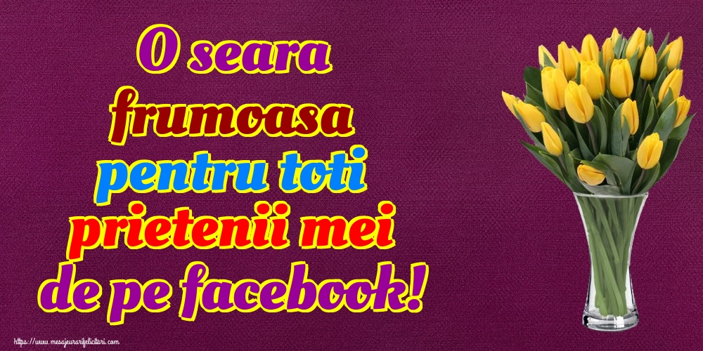 O seara frumoasa pentru toti prietenii mei de pe facebook!