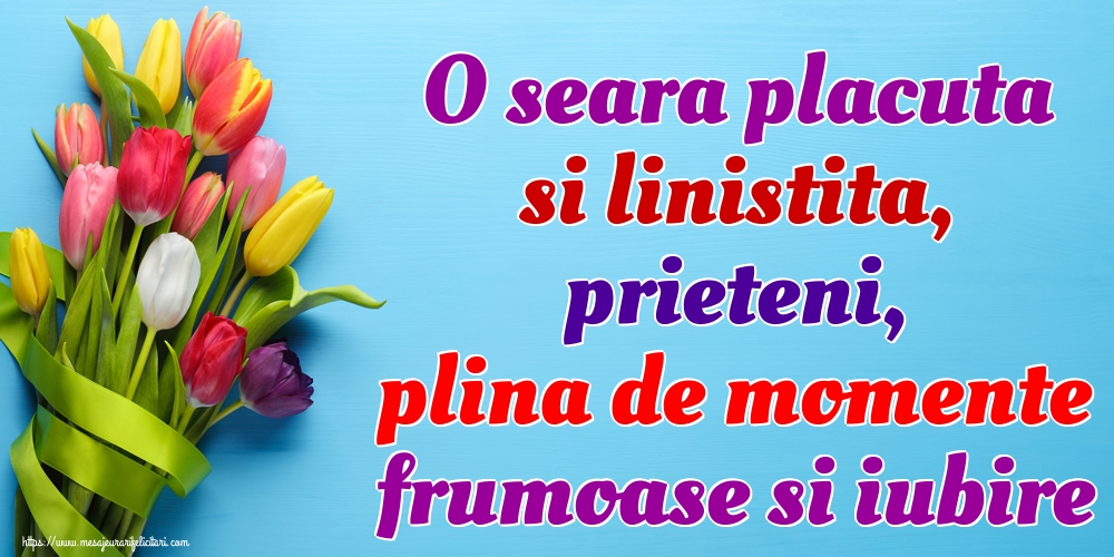 O seara placuta si linistita, prieteni, plina de momente frumoase si iubire