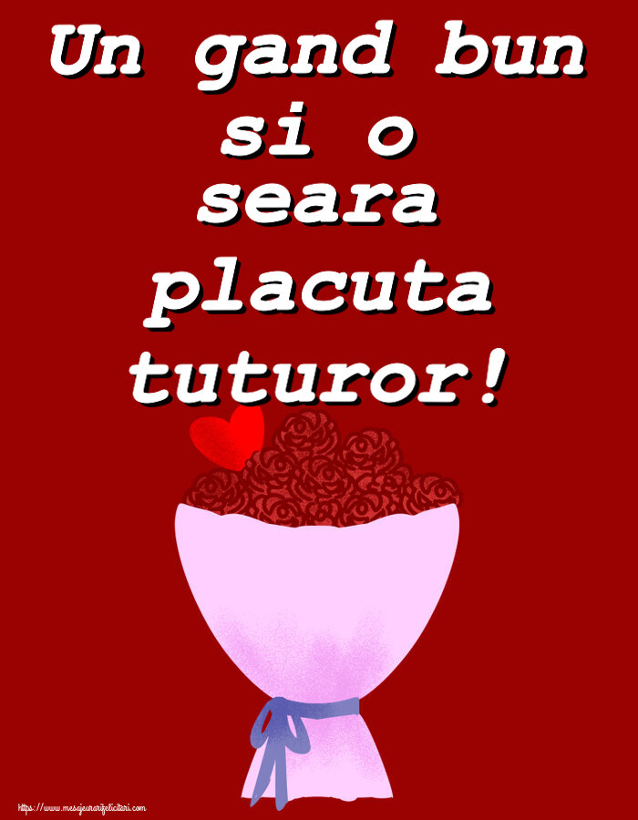 Buna seara Un gand bun si o seara placuta tuturor! ~ flori si inimioara clipart