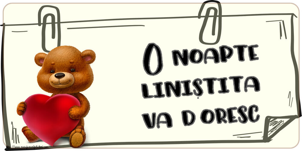 Buna seara O noapte linistita va doresc! ~ urs cu inimioară