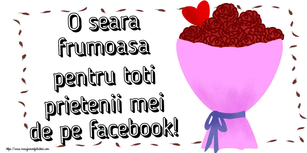 Buna seara O seara frumoasa pentru toti prietenii mei de pe facebook! ~ flori si inimioara clipart