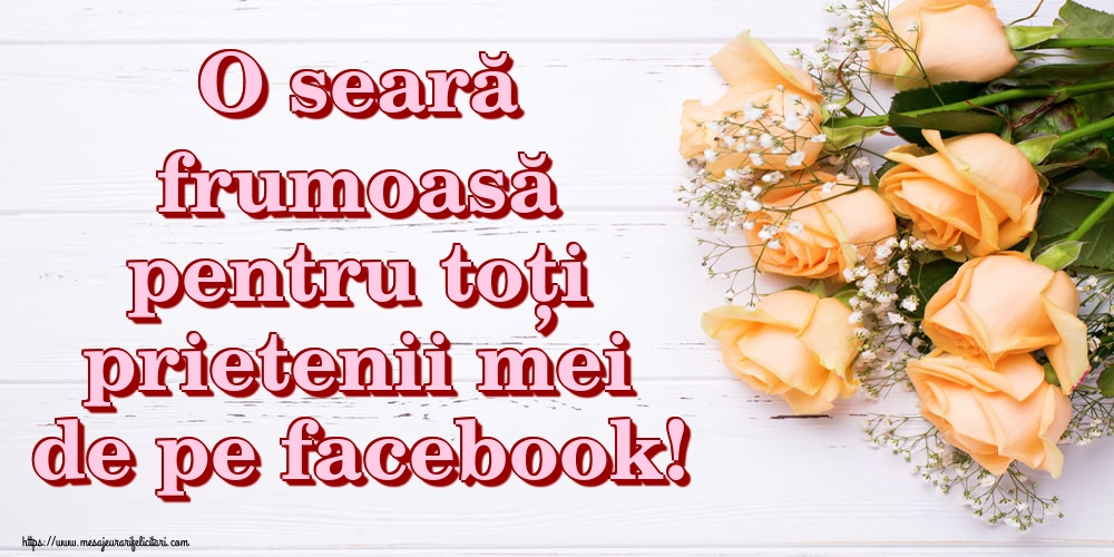 Felicitari de buna seara - O seară frumoasă pentru toți prietenii mei de pe facebook! - mesajeurarifelicitari.com