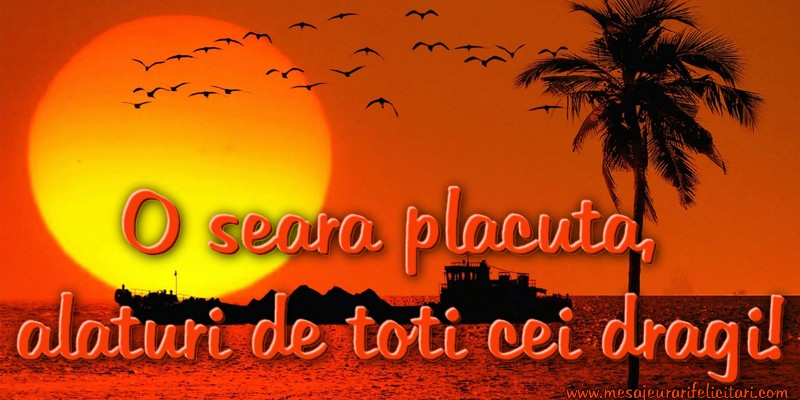 O seara placuta alaturi de toti cei dragi!