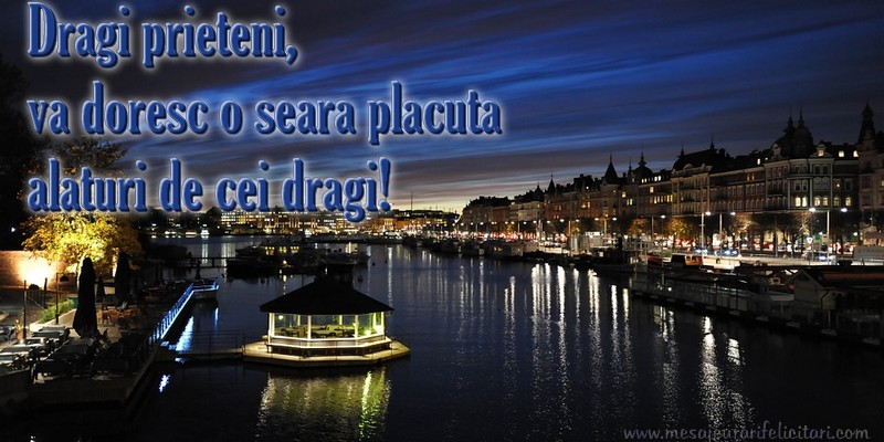 Dragi prieteni, va doresc o seara placuta alaturi de cei dragi!
