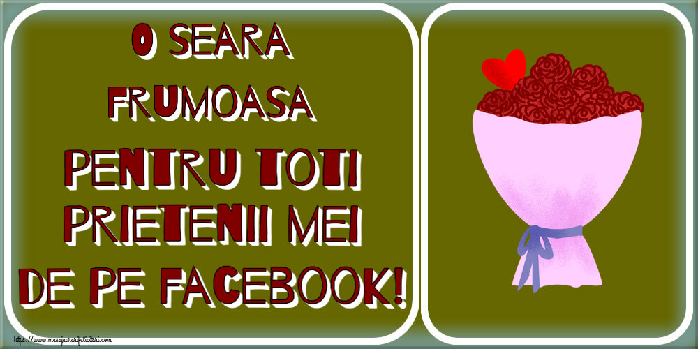 O seara frumoasa pentru toti prietenii mei de pe facebook! ~ flori si inimioara clipart