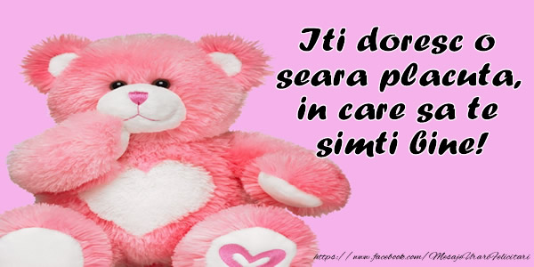 Iti doresc o seara placuta, in care sa te simti bine!