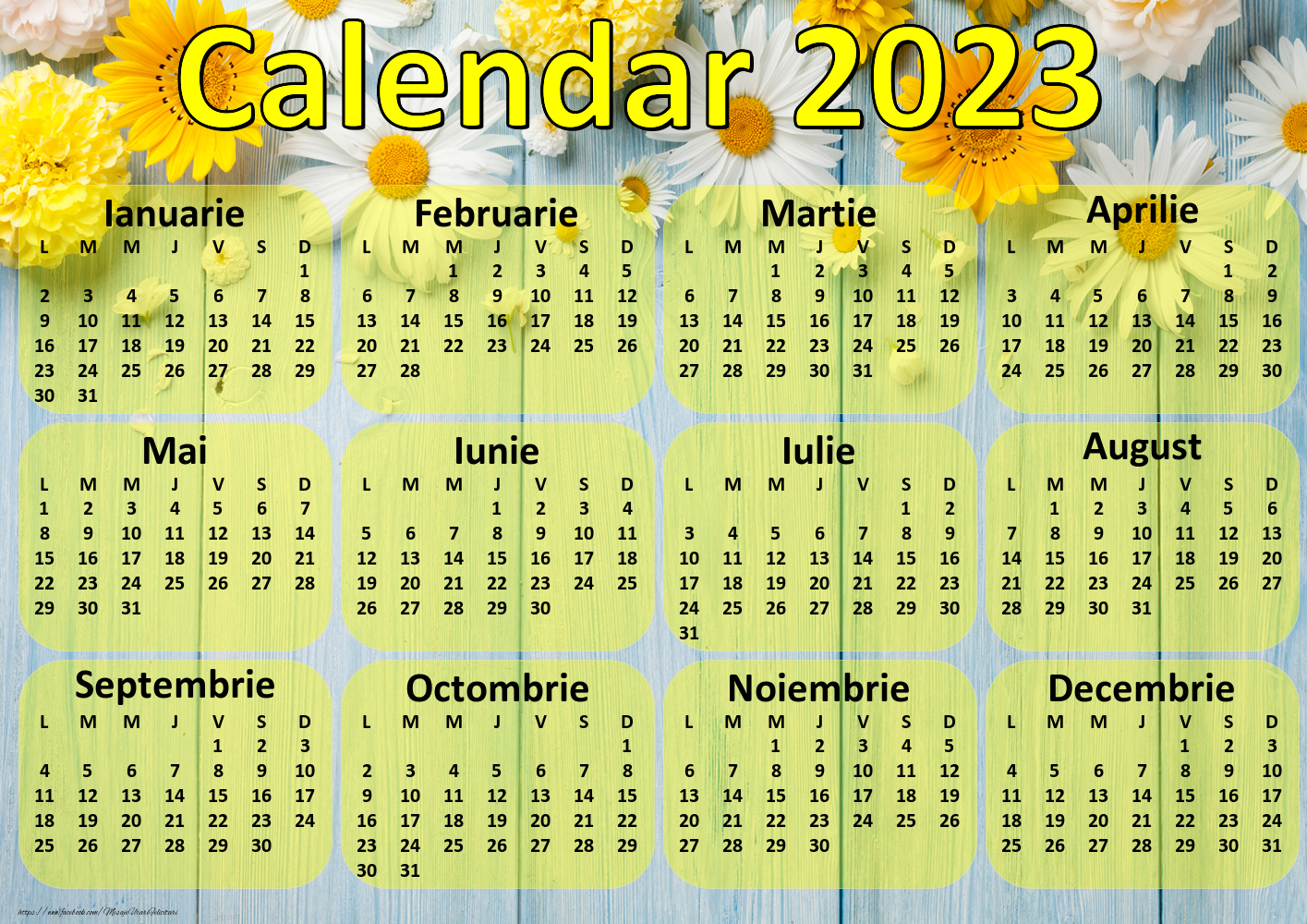 Calendare Calendar 2023 - Flori - Model 0037