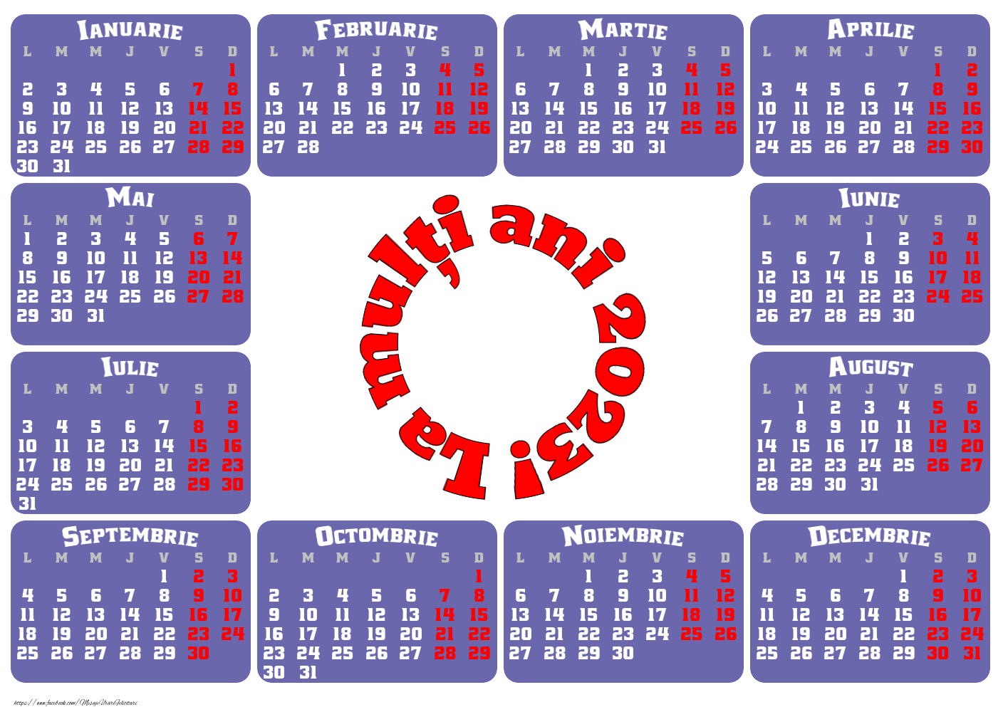 Imagini cu calendare - La mulți ani 2023! - Calendar - Model 0023 - mesajeurarifelicitari.com
