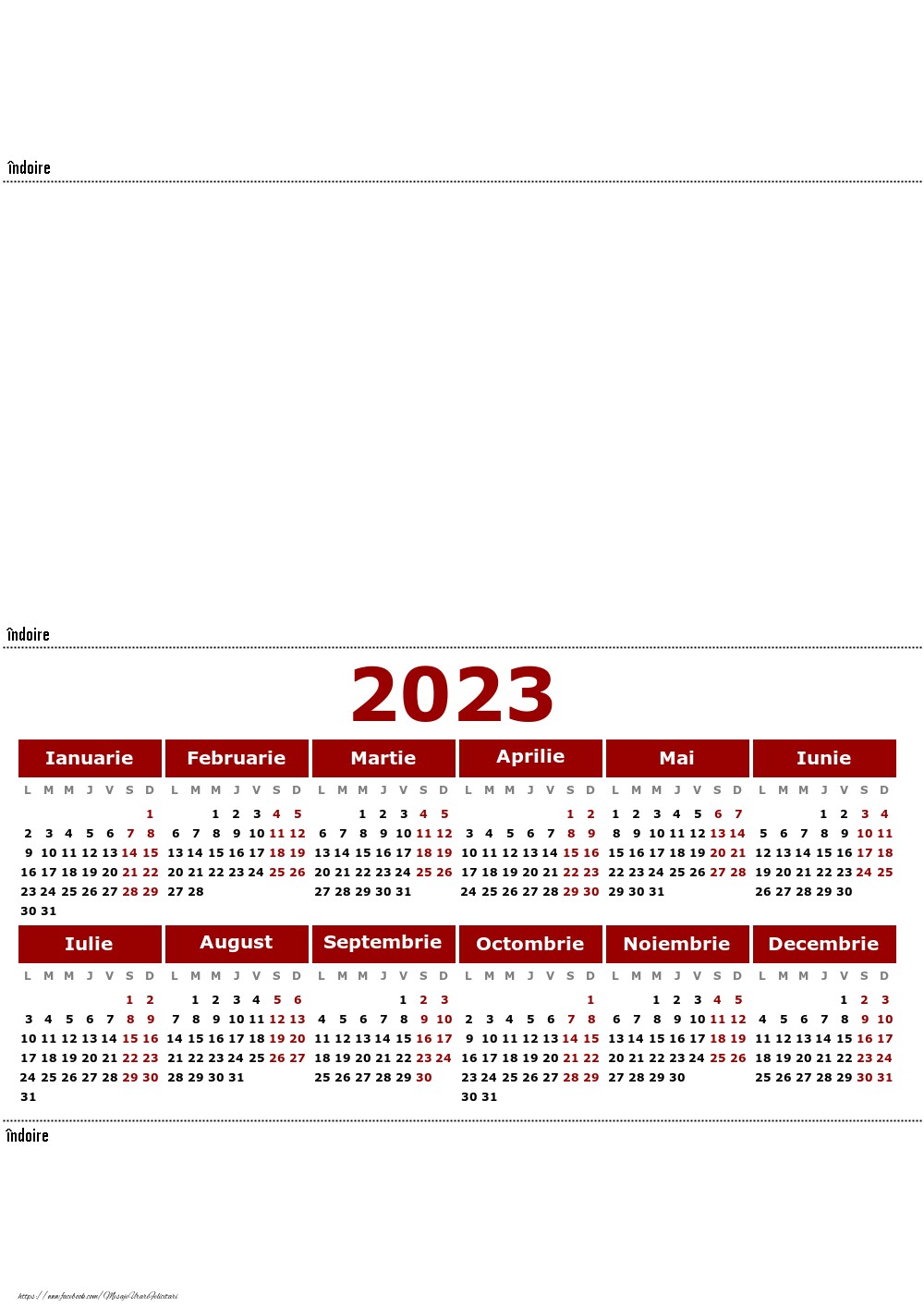 Imagini cu calendare - Calendar 2023 de birou - Model 0039 - mesajeurarifelicitari.com