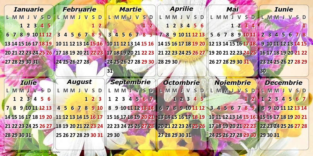 Imagini cu calendare - Calendar 2025 - Anotimpuri - Model 0085 - mesajeurarifelicitari.com