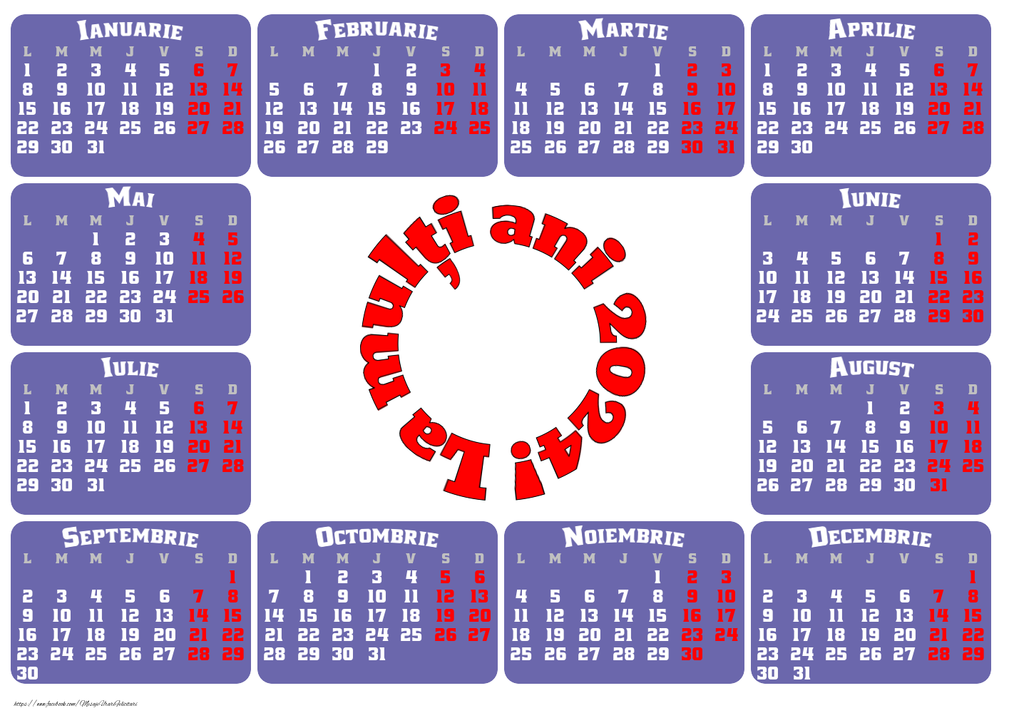 Calendare La mulți ani 2024! - Calendar - Model 00112
