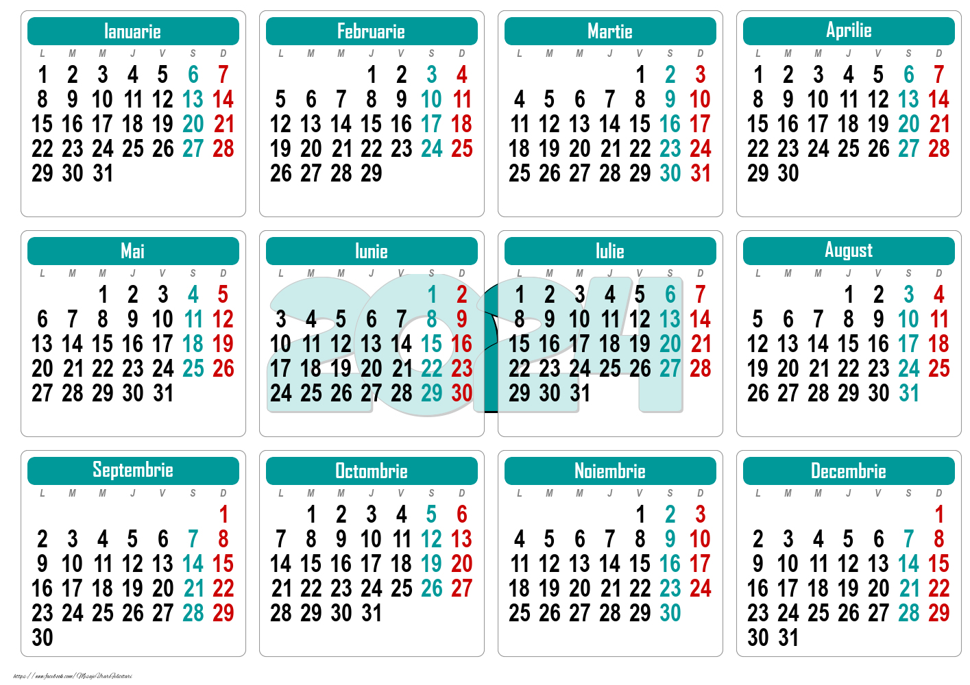 Calendare Calendar 2024 - Clasic - Model 00100