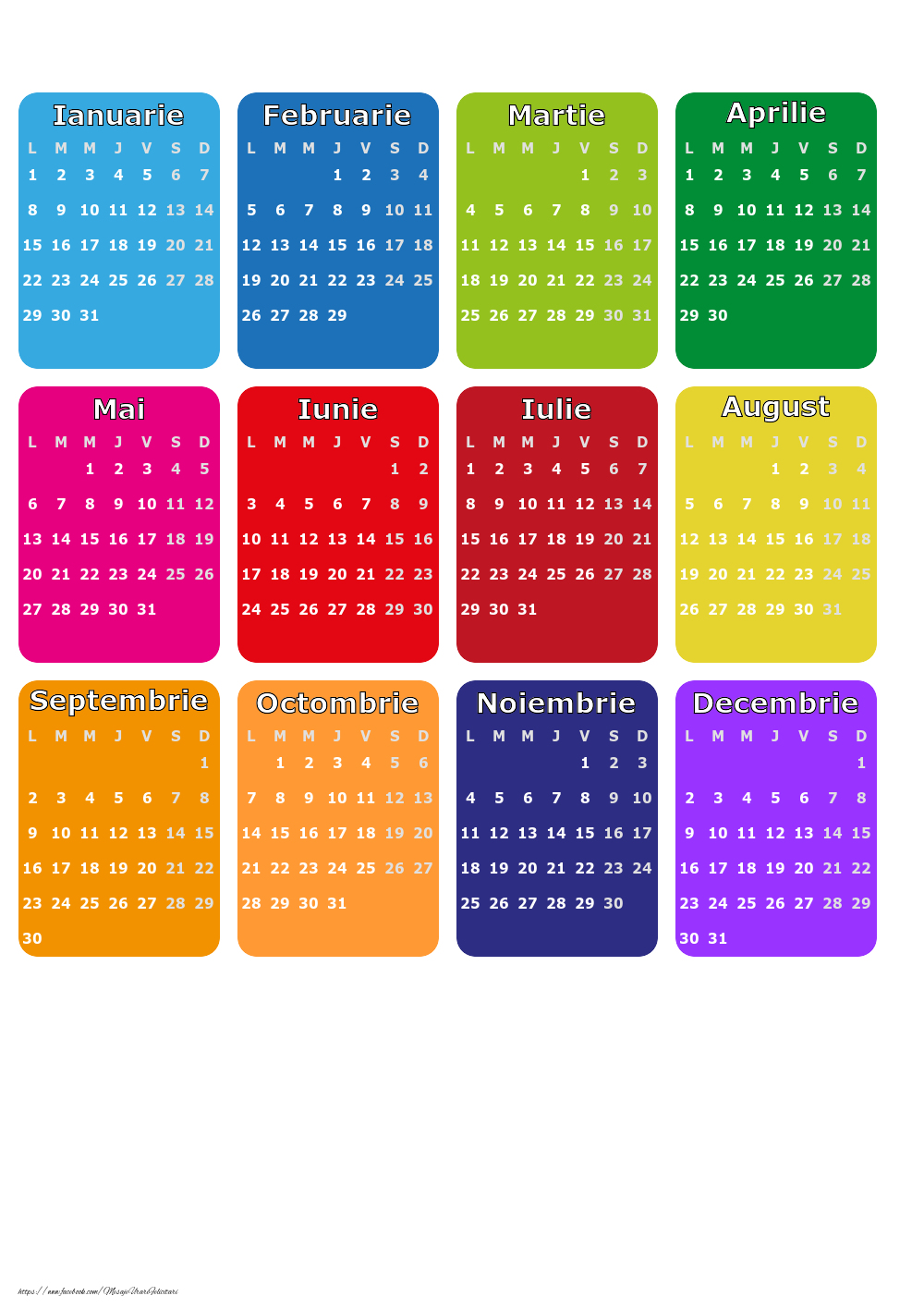 Calendare Calendar 2024 - Multicolor