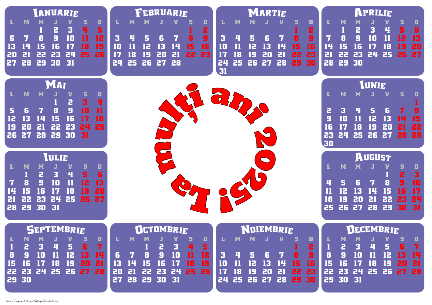 Calendare La mulți ani 2025! - Calendar - Model 0023