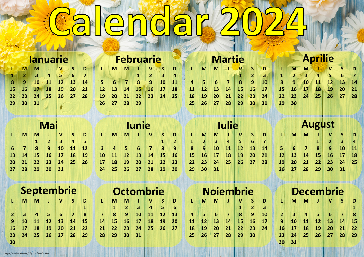 Calendare Calendar 2024 - Flori - Model 00107