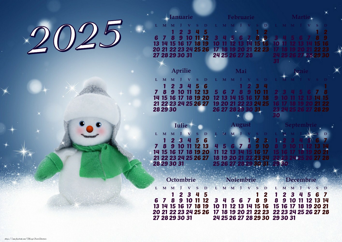 Imagini cu calendare - Calendar 2025 - Iarna - Model 0035 - mesajeurarifelicitari.com