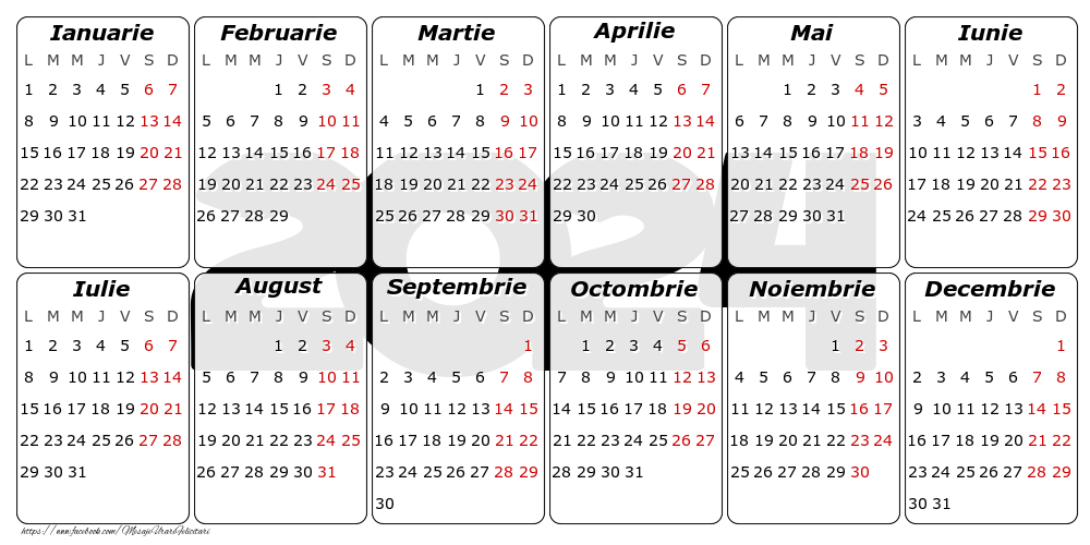 Calendare Calendar 2024 - Transparent