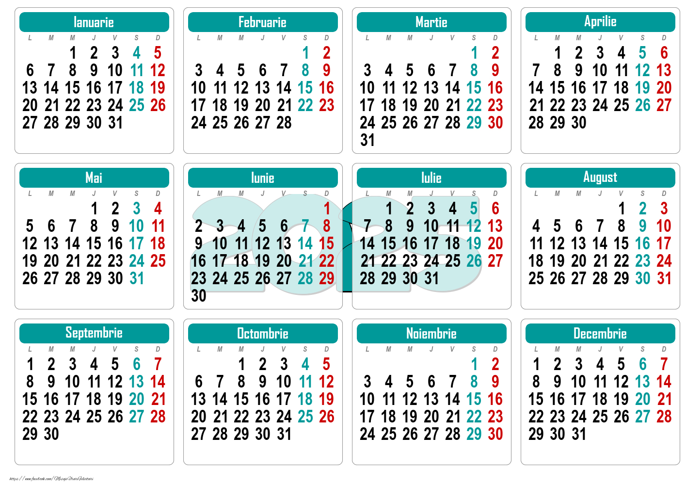 Imagini cu calendare - Calendar 2025 - Clasic - Model 0051 - mesajeurarifelicitari.com