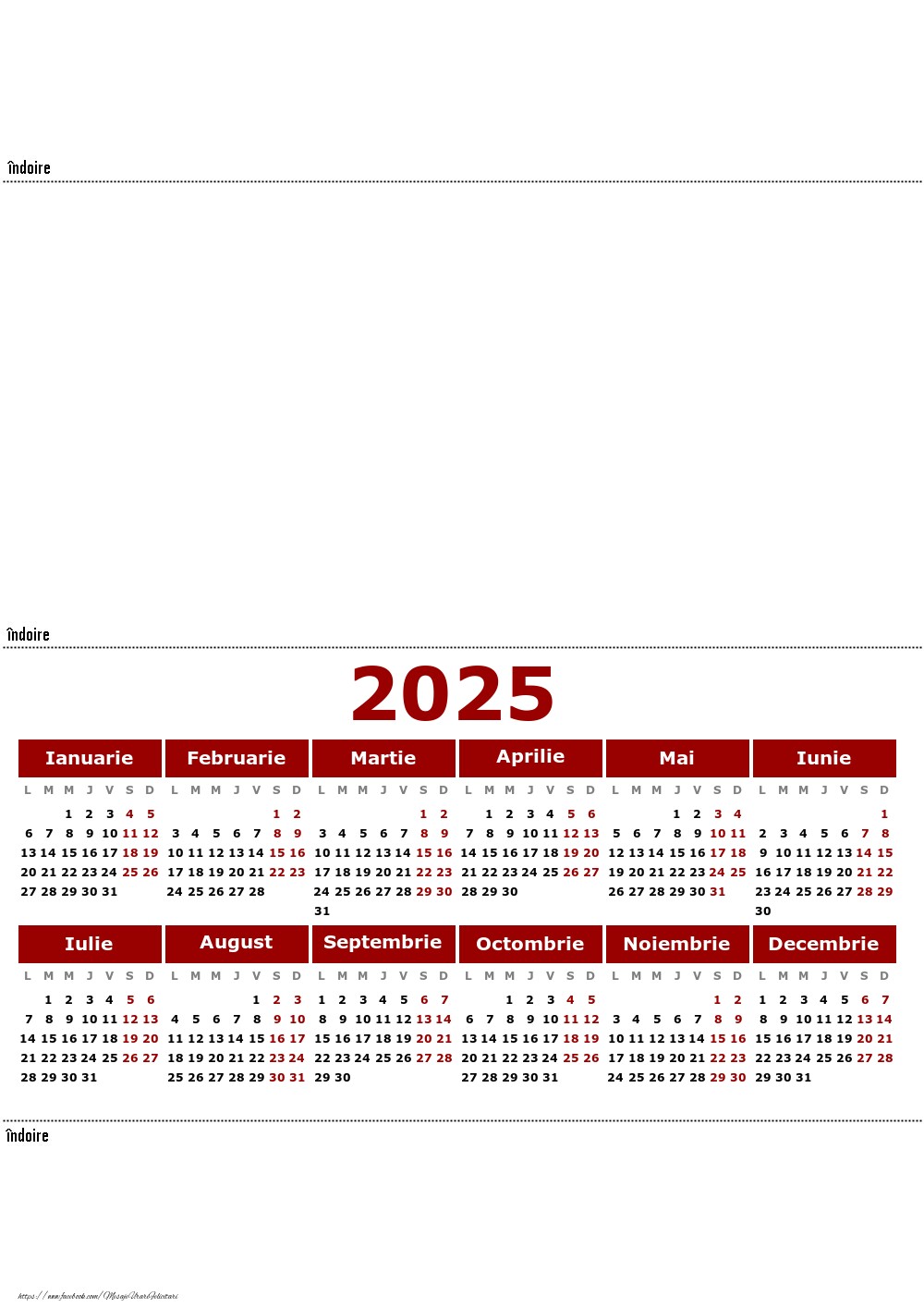Calendar 2025 de birou - Model 0039