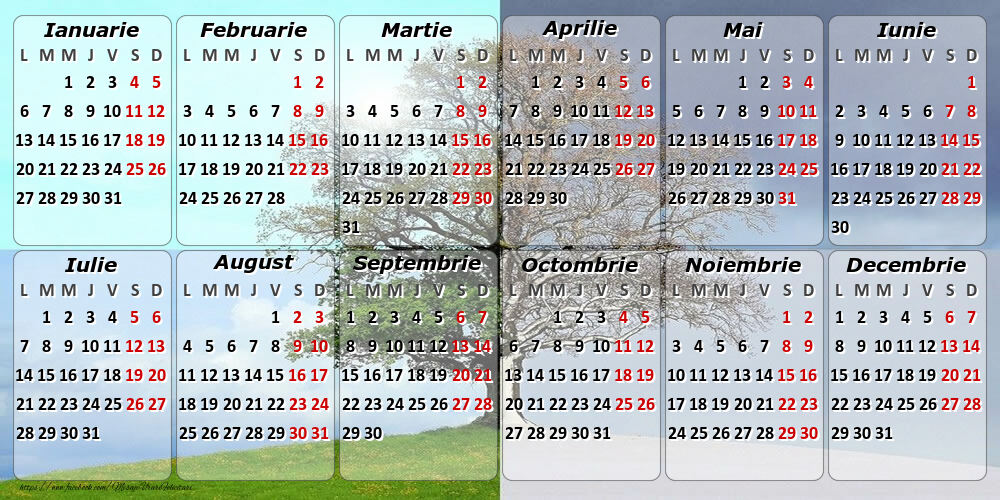 Imagini cu calendare - Calendar 2025 - Anotimpuri - Model 0069 - mesajeurarifelicitari.com