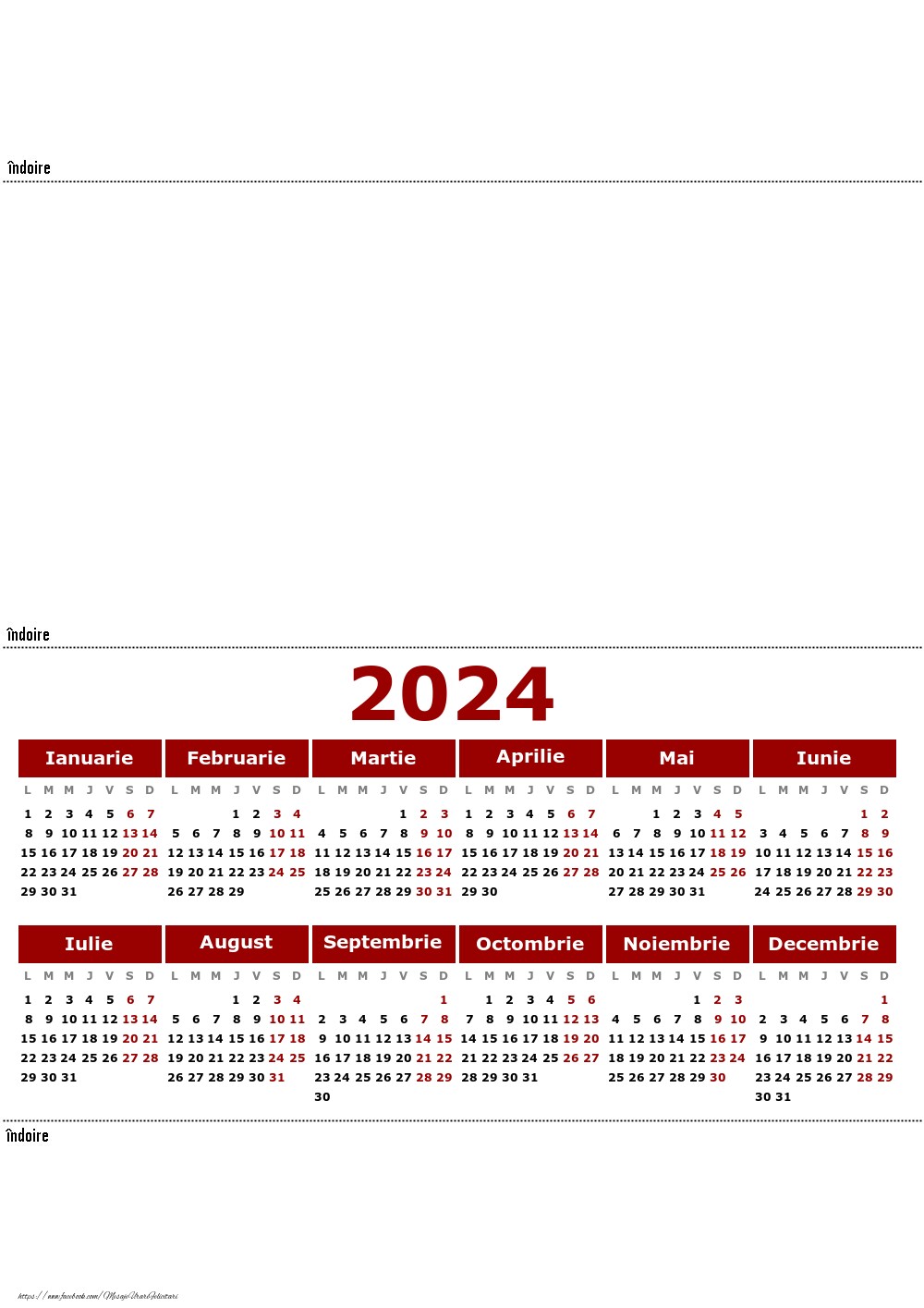 Calendar 2024 de birou - Model 0039