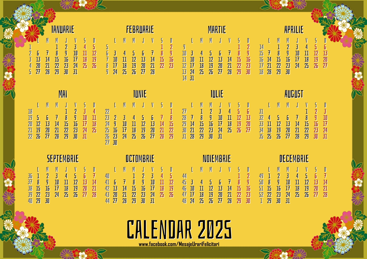 Calendare Calendar 2025 - Winter Vintage - Model 0086