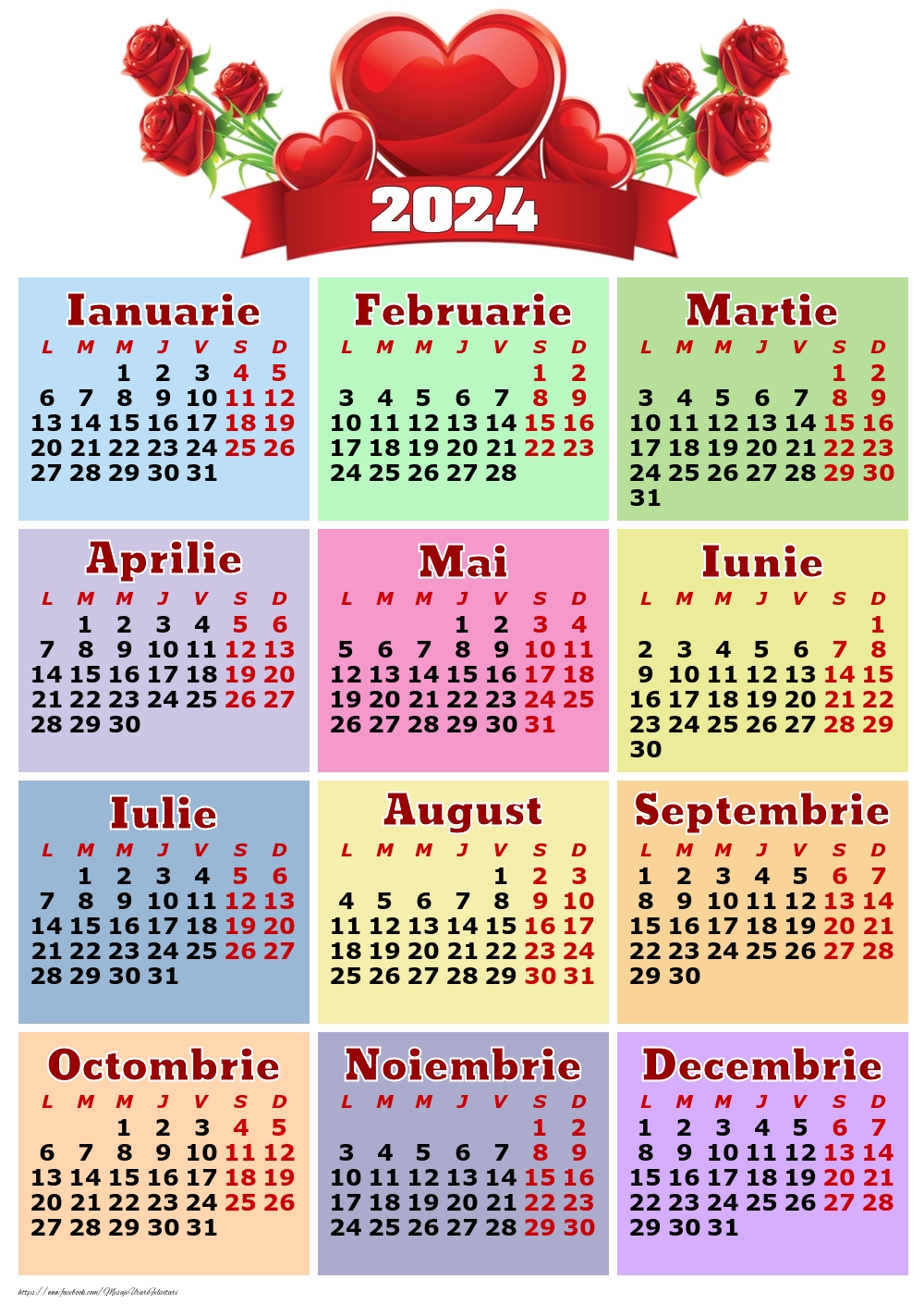 urari pentru verisori Calendar 2025 - Multicolor