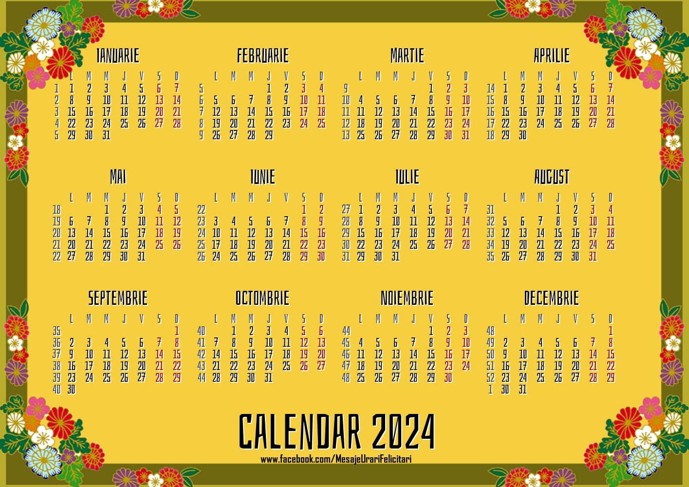 Calendare Calendar 2024 - Winter Vintage - Model 0086