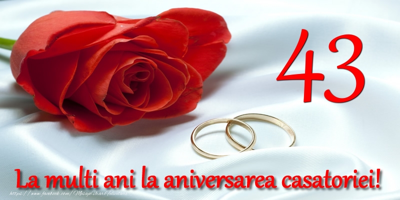 Felicitari de Casatorie - 43 ani La multi ani la aniversarea casatoriei! - mesajeurarifelicitari.com