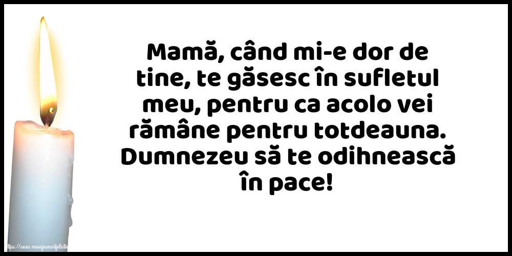 Comemorare Dumnezeu să te odihnească în pace!