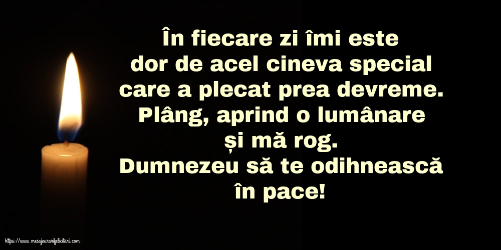 Comemorare Dumnezeu să te odihnească în pace!