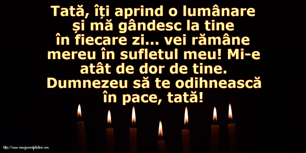 Comemorare Dumnezeu să te odihnească în pace, tată!