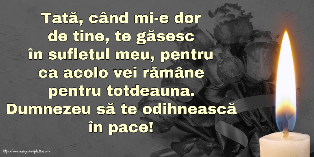 Comemorare Dumnezeu să te odihnească în pace!
