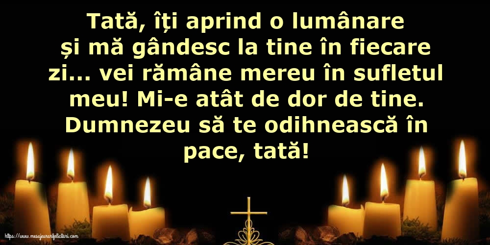 Comemorare Dumnezeu să te odihnească în pace, tată!