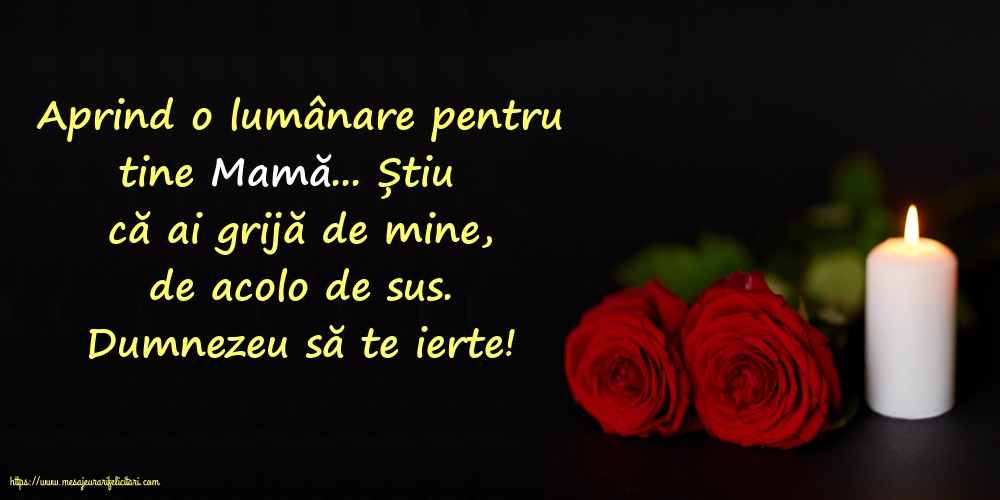 Comemorare Dumnezeu să te ierte! - O lumânare pentru Mama...