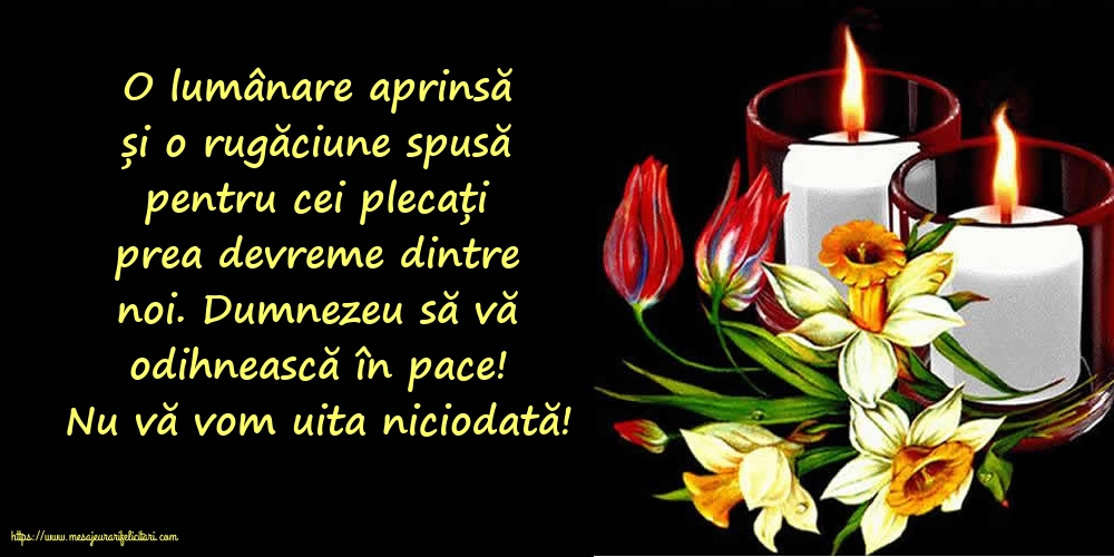 Nu vă vom uita niciodată!