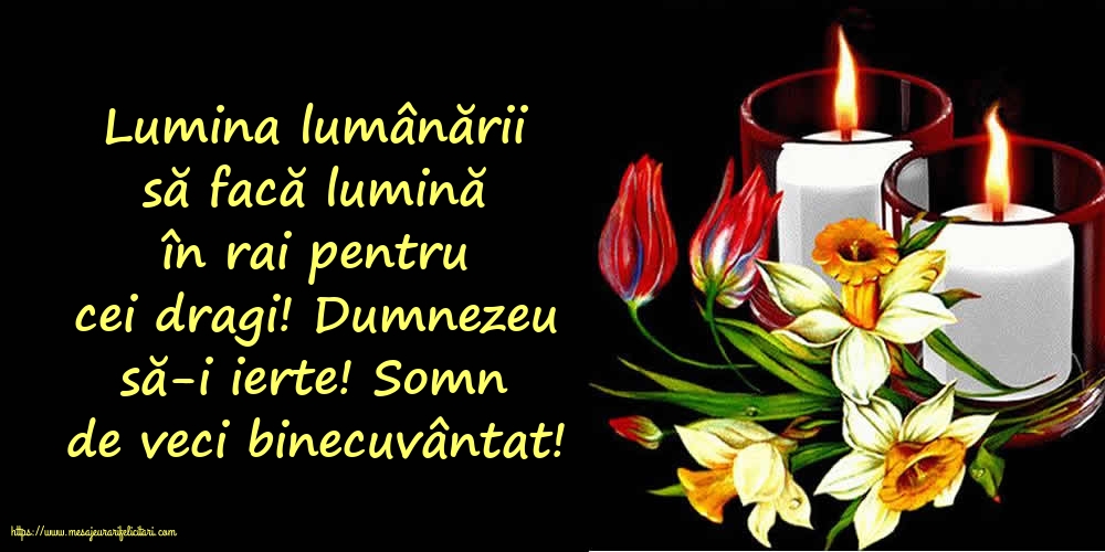 Comemorare Dumnezeu să-i ierte! Somn de veci binecuvântat!