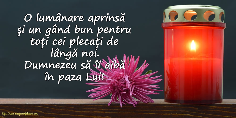 Dumnezeu să îi aibă în paza Lui!
