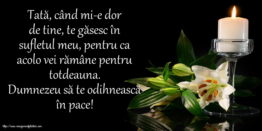 Comemorare Dumnezeu să te odihnească în pace!
