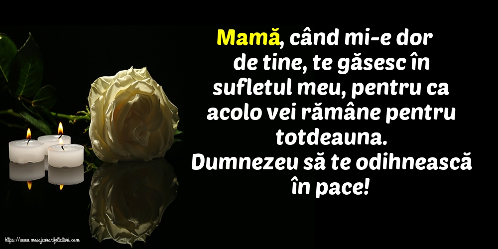 Comemorare Dumnezeu să te odihnească în pace!