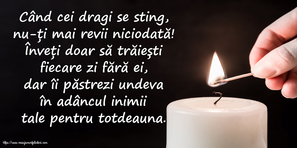 Comemorare Când cei dragi se sting, nu-ți mai revii niciodată!