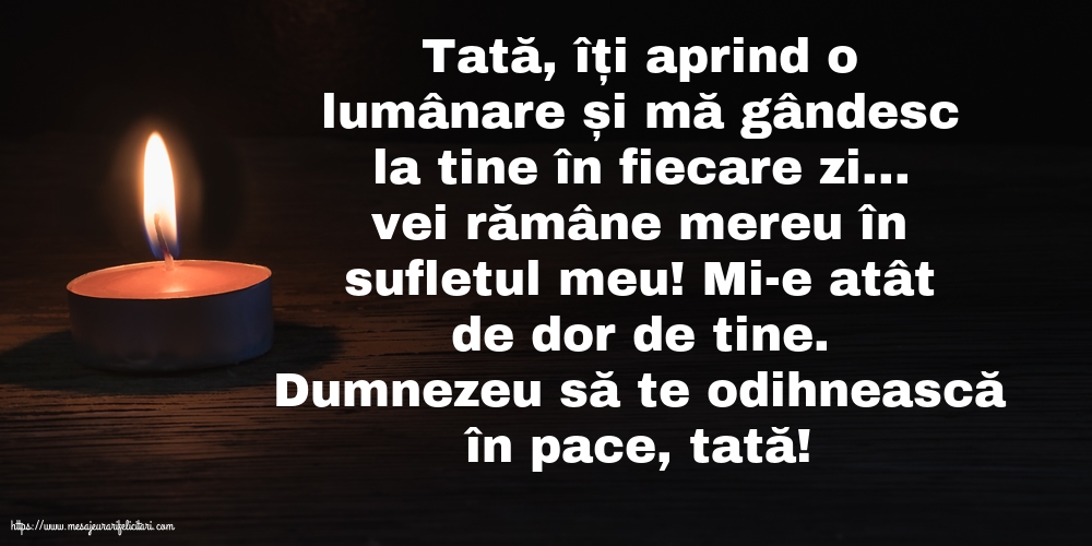Comemorare Dumnezeu să te odihnească în pace, tată!