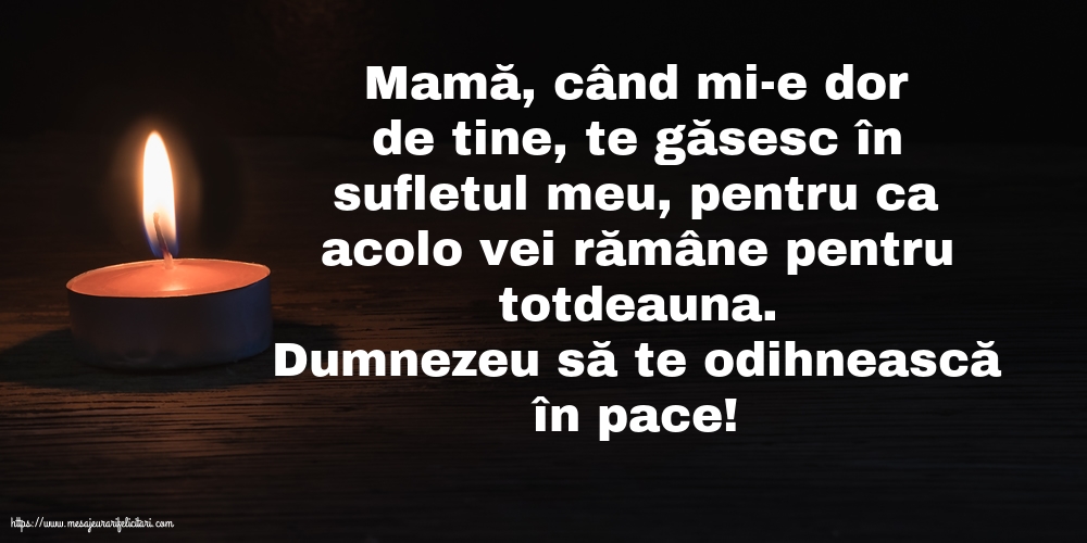 Comemorare Dumnezeu să te odihnească în pace!