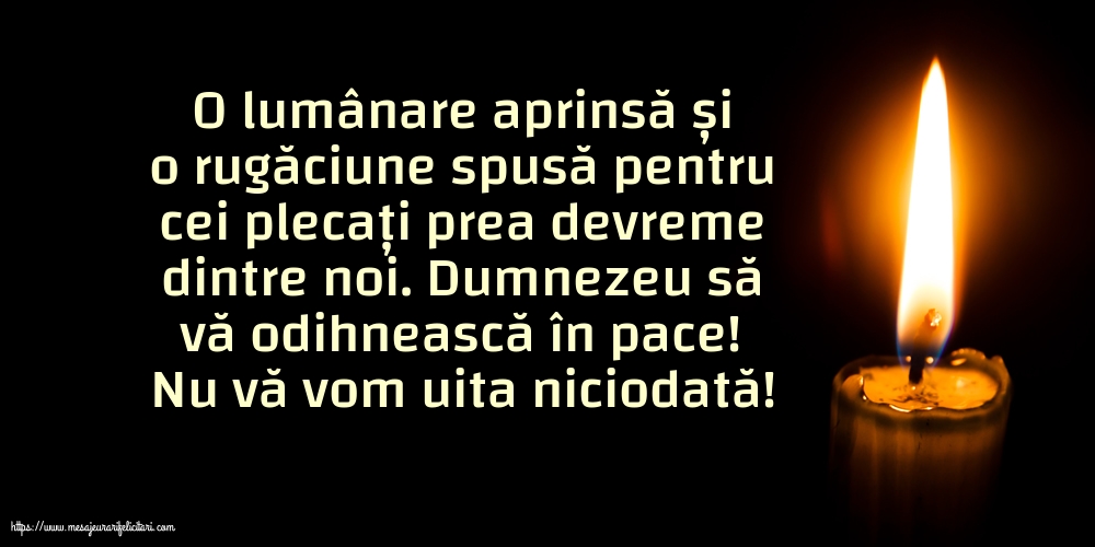 Comemorare Nu vă vom uita niciodată!
