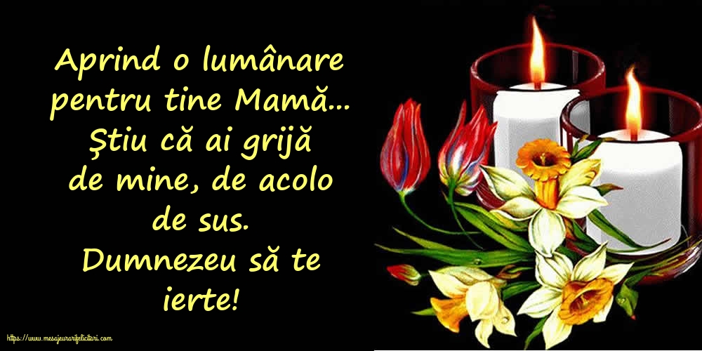 Comemorare Dumnezeu să te ierte! - O lumânare pentru Mama...