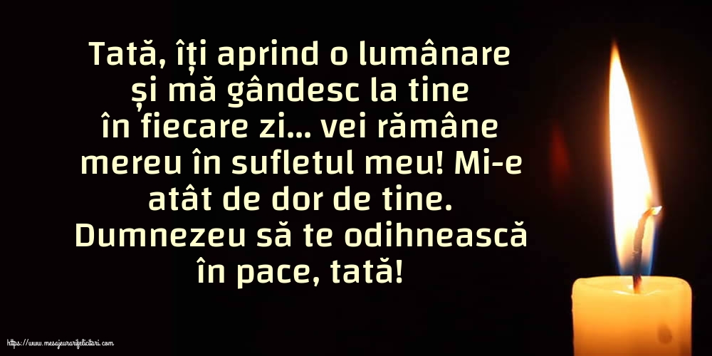Dumnezeu să te odihnească în pace, tată!